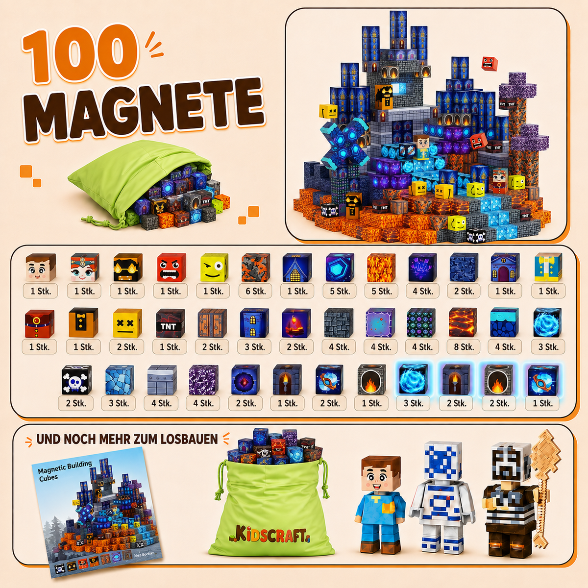 KidsCraft Shadow World LED Magnetic Building Blocks
