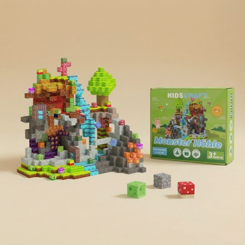 KidsCraft Monster Cave - 100 & 150 Building Blocks