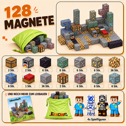 KidsCraft® Patented Minecraft Magnetic Building Blocks