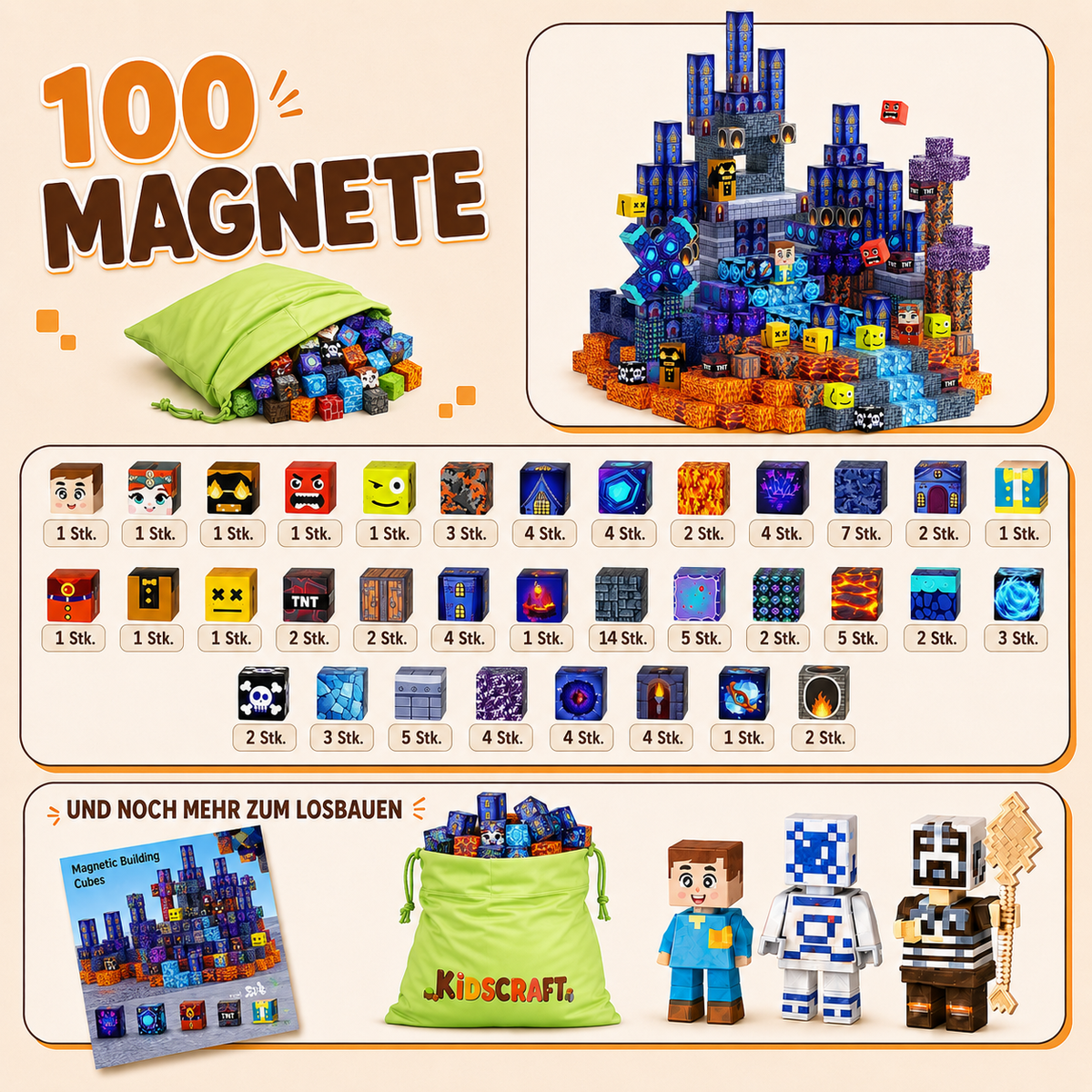 KidsCraft Shadow Fortress - 100 & 150 building blocks