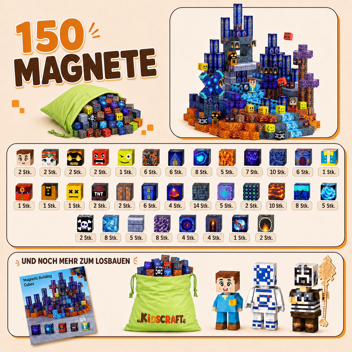 KidsCraft Shadow Fortress - 100 & 150 building blocks