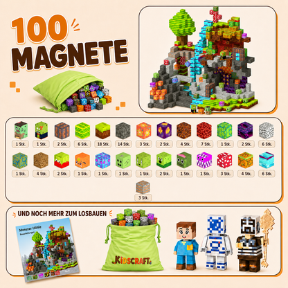 KidsCraft Monster Cave - 100 & 150 Building Blocks